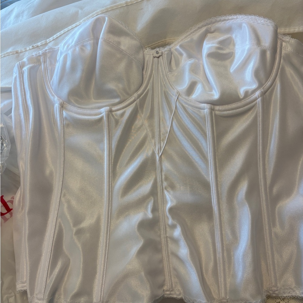 Elegant White Satin Bustier